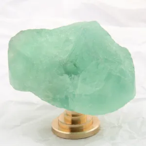 AS-0219 | มือจับหินฟลูออไรต์แท้ ฐานทองเหลือง