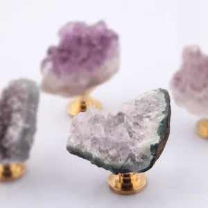 AS-0228 | คริสตัลคลัสเตอร์ธรรมชาติ ฐานทองเหลือง