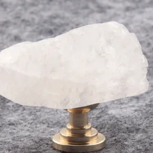 AS-0231 มือจับคริสตัลธรรมชาติ ฐานทองเหลือง