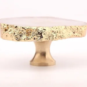 AS-0232 | ปุ่มจับคริสตัลธรรมชาติ ฐานทองเหลือง