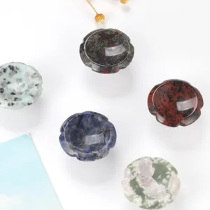 AS-0037 | ปุ่มจับเฟอร์นิเจอร์หินอ่อน ฐานโลหะ ชุบโครเมียม