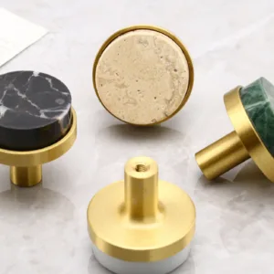 AS-0044 | ปุ่มจับเฟอร์นิเจอร์หินอ่อนฐานทอง