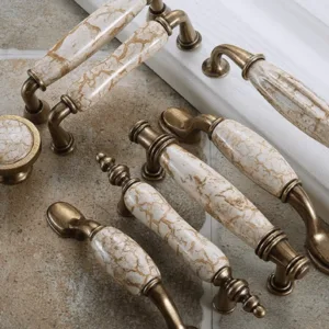 C-1004 Series มือจับเซรามิกลายหินอ่อน สไตล์คลาสสิก