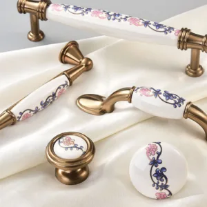 C-1016 Series | มือจับเฟอร์นิเจอร์เซรามิกลายดอกคลาสสิก