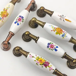 C-1022 Series | มือจับเซรามิกลายดอกไม้สไตล์วินเทจ