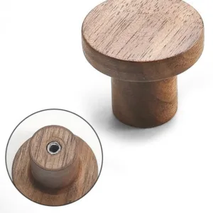 RG–0021 มือจับไม้วอลนัท ปุ่มจับตู้ทรงกลม ดีไซน์มินิมอล