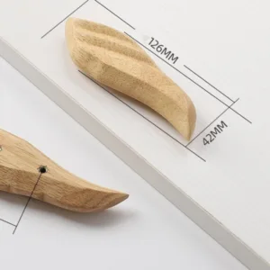 RG–0143 มือจับไม้ยางพารา ทรงคลื่น